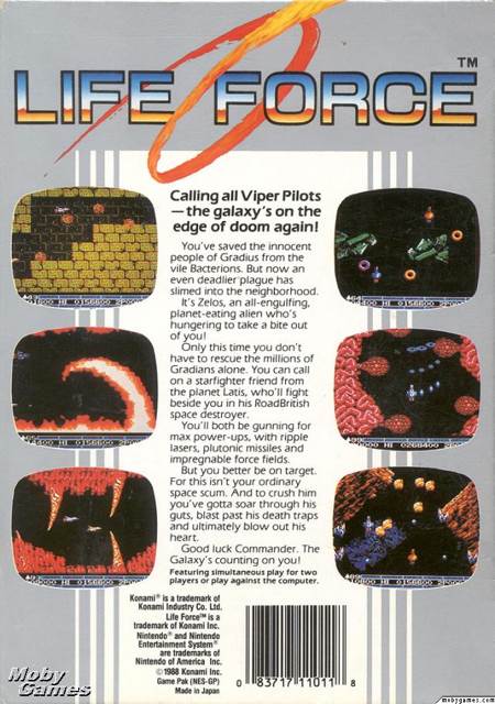 Life Force - Nintendo Entertainment System (NES) video game collectible - Main Image 2