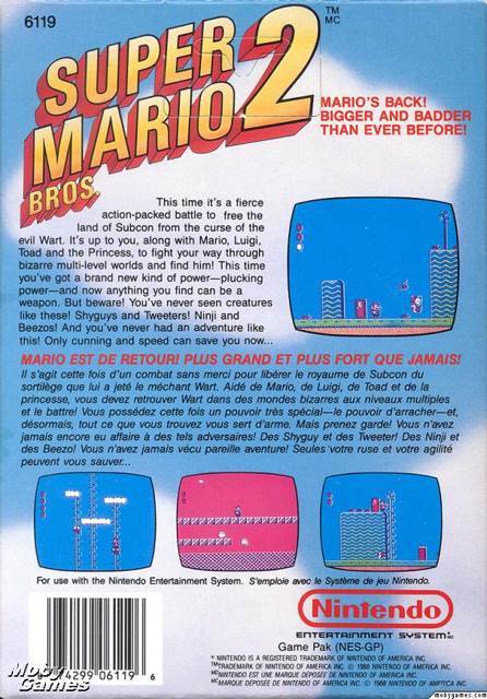 Super Mario Bros. 2 - Nintendo Entertainment System (NES) (Nintendo - 1) video game collectible [Barcode 0045496630386] - Main Image 2