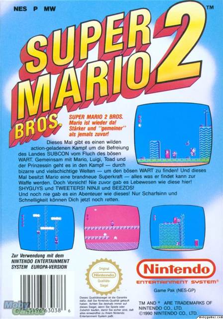 NES Super Mario Bros. 2 - Nintendo Entertainment System (NES) (Nintendo - 1) video game collectible [Barcode 044496631386] - Main Image 2