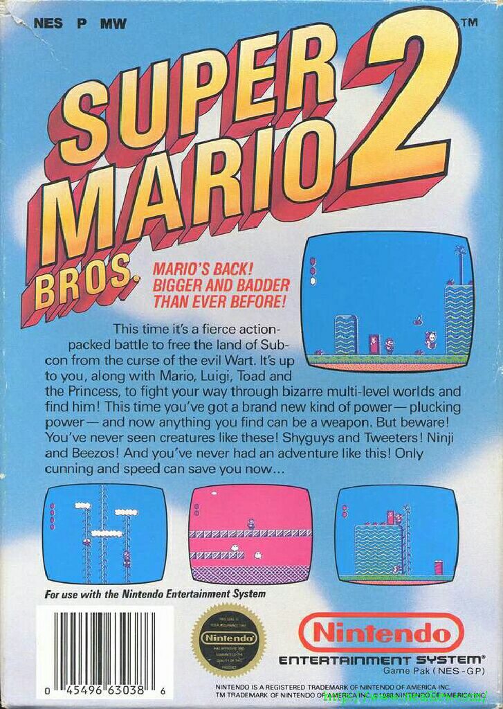 Super Mario Bros. 2 - Nintendo Entertainment System (NES) video game collectible - Main Image 2