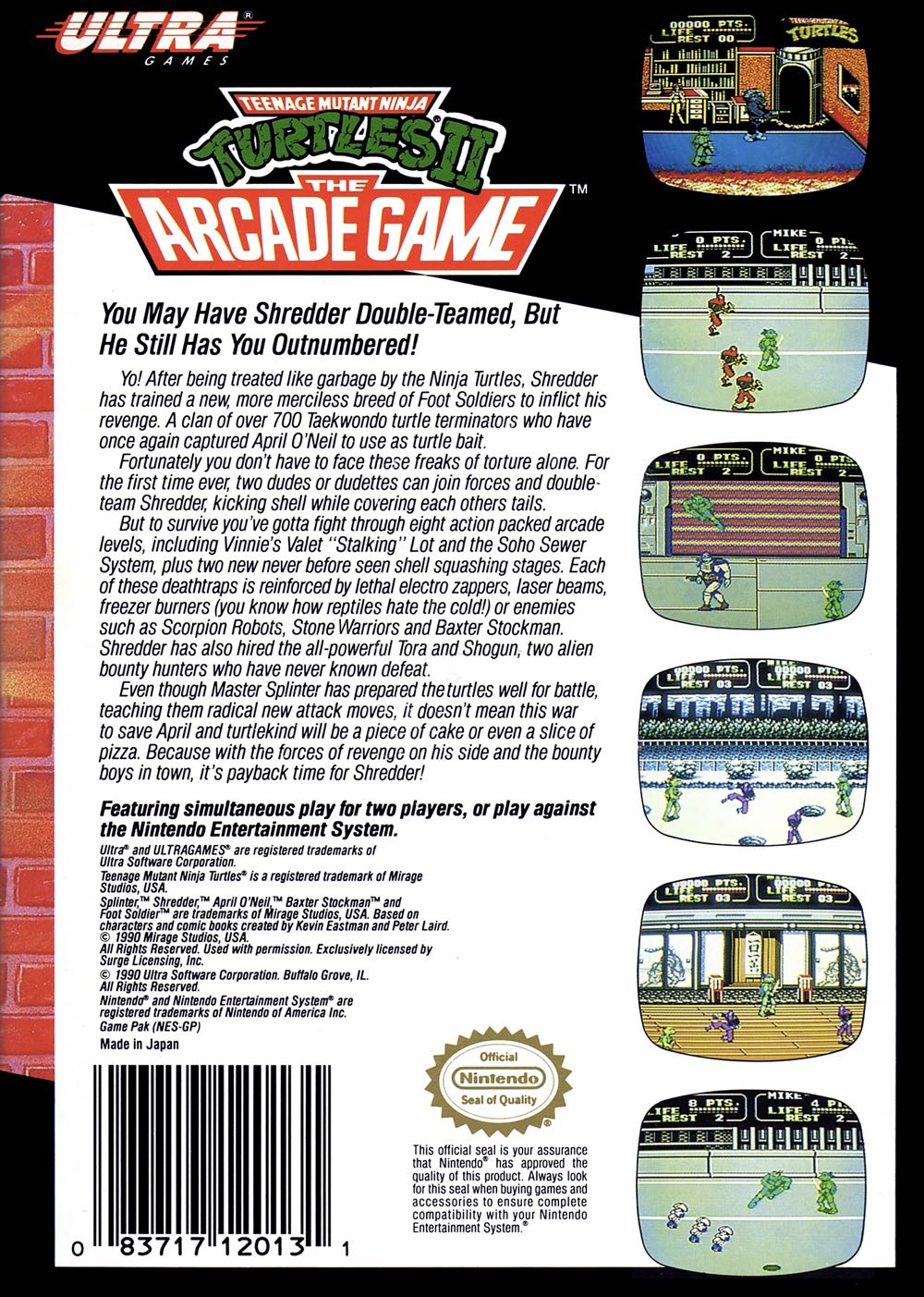 NES PC Teenage Mutant Ninja Turtles II: The Arcade Game - Nintendo Entertainment System (NES) (Ultra) video game collectible - Main Image 2