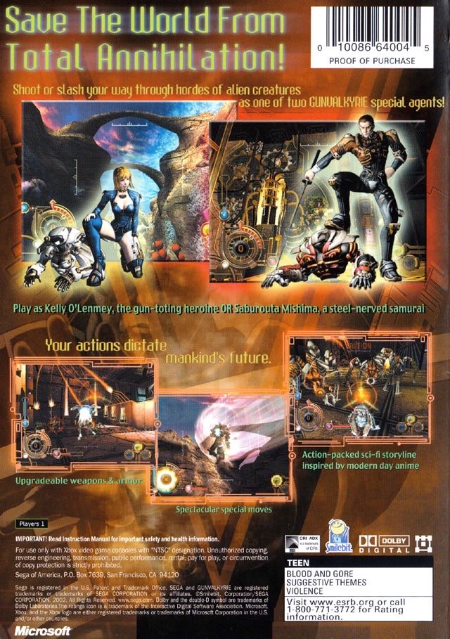 Gunvalkyrie - Microsoft Xbox (Sega) video game collectible - Main Image 2