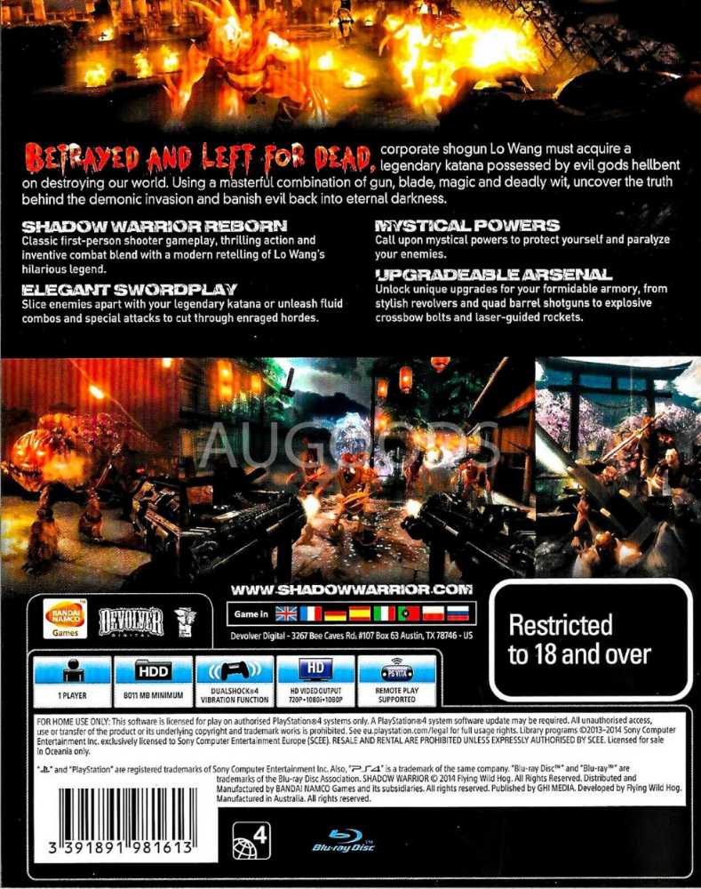 Shadow Warrior - Sony PlayStation 4 (PS4) (Devolver Digital - 1) video game collectible - Main Image 2