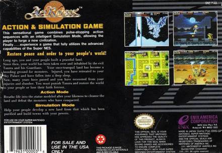 ActRaiser - Nintendo Super Nintendo Entertainment System (SNES) video game collectible - Main Image 2