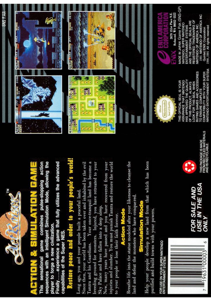 ActRaiser - Nintendo Super Nintendo Entertainment System (SNES) video game collectible - Main Image 2