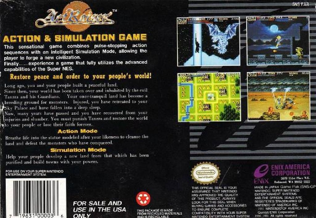 ActRaiser - Nintendo Super Nintendo Entertainment System (SNES) video game collectible - Main Image 2