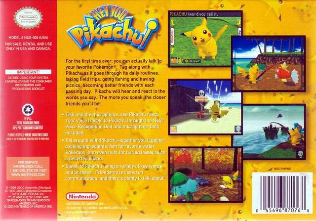 Hey You, Pikachu! - Nintendo 64 (N64) video game collectible - Main Image 2
