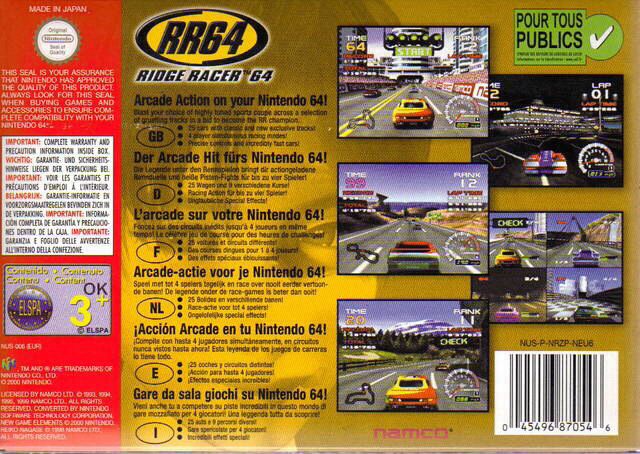 Ridge Racer 64 - Nintendo 64 (N64) video game collectible - Main Image 2