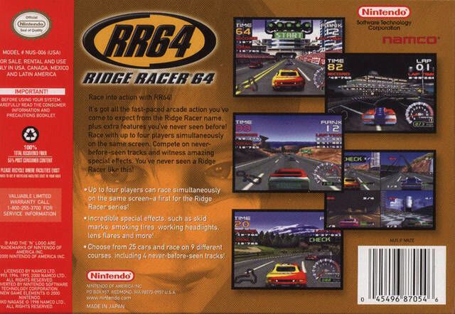 Ridge Racer 64 - Nintendo 64 (N64) (4) video game collectible - Main Image 2