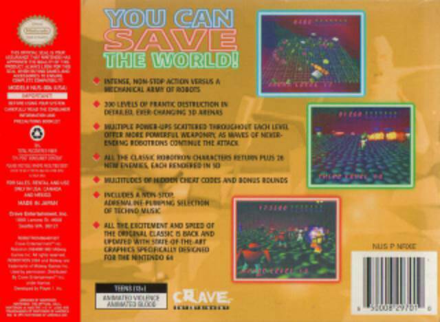 Robotron 64 - Nintendo 64 (N64) (Crave Entertainment - 2) video game collectible [Barcode 650008297010] - Main Image 2