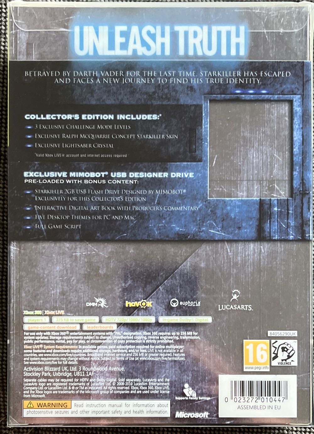 Star Wars: The Force Unleashed II (Collector’s Edition) - Microsoft Xbox 360 (LucasArts - 1) video game collectible [Barcode 023272010447] - Main Image 2