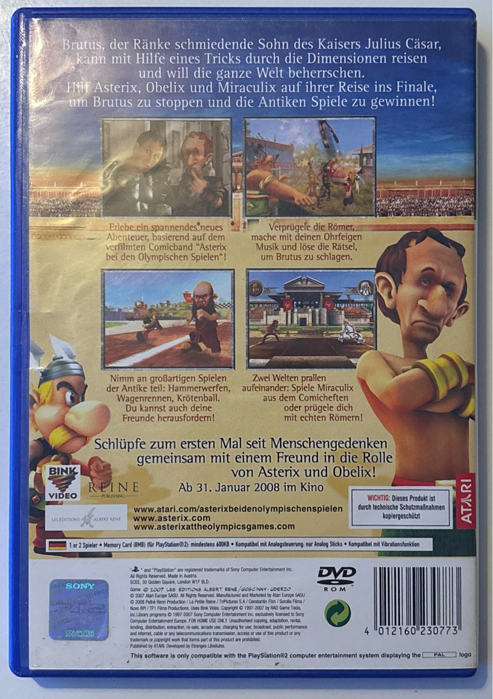 Asterix bei den Olympischen Spielen - Sony PlayStation 2 (PS2) (Atari - 1-2) video game collectible [Barcode 4012160230773] - Main Image 2