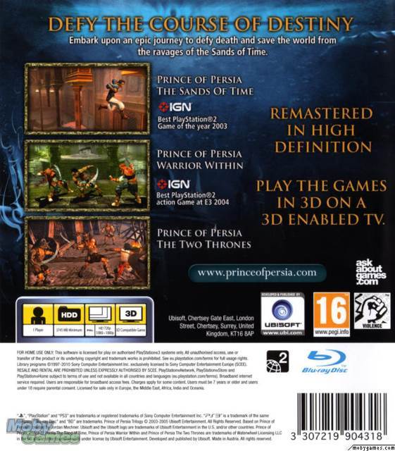 Prince Of Persia: Trilogía - Sony PlayStation 3 (PS3) (Ubisoft - 1) video game collectible [Barcode 3307219904516] - Main Image 2