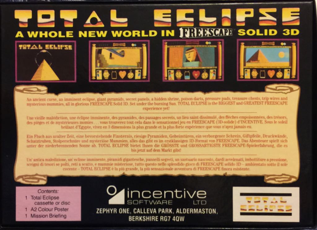 Total Eclipse - Commodore 64 (Incentive Software Limited - 1) video game collectible - Main Image 2