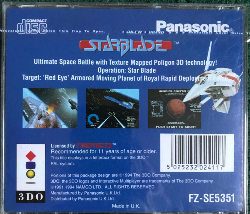 Starblade - 3DO video game collectible [Barcode 5025232024117] - Main Image 2