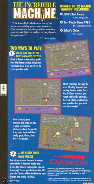 The Incredible Machine - 3DO (Dynamix) video game collectible [Barcode 020626036351] - Main Image 2