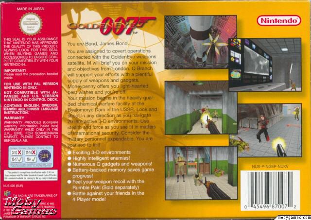 GoldenEye 007 - Nintendo 64 (N64) (Nintendo - 1-4) video game collectible - Main Image 2