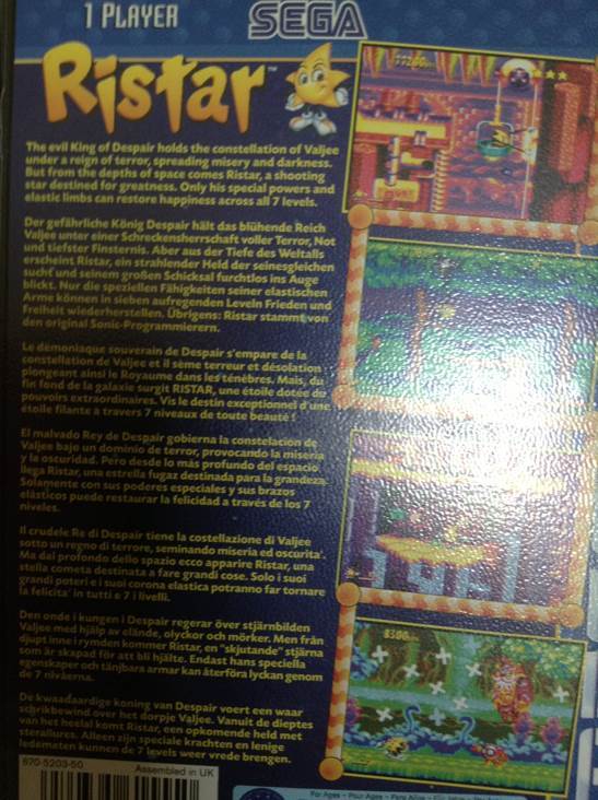 Ristar - Sega Megadrive (Sega - 1) video game collectible [Barcode 4974365615550] - Main Image 2