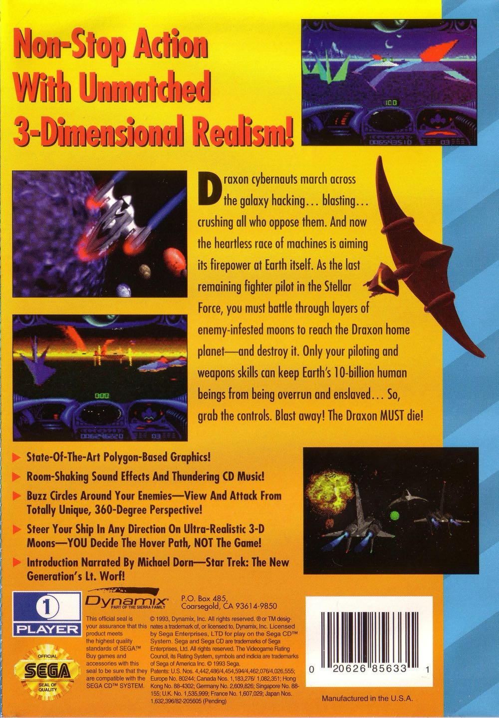 Stellar-Fire - Sega CD (Dynamix - 1) video game collectible [Barcode 020626436168] - Main Image 2