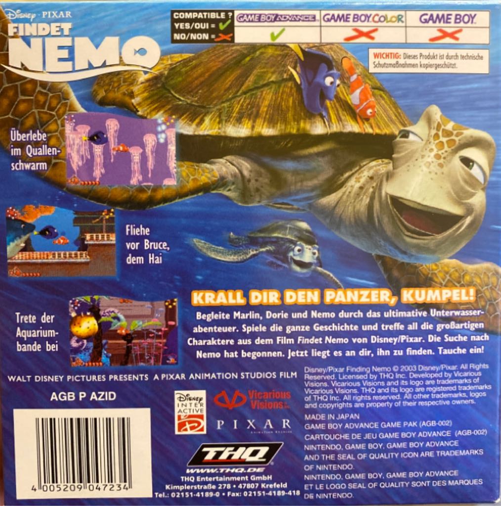 Findet Nemo - Nintendo Game Boy Advance (GBA) video game collectible [Barcode 4005209047234] - Main Image 2