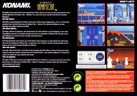 The Adventures Of Batman And Robin  - Nintendo Super Nintendo Entertainment System (SNES) (Konami - 1) video game collectible - Main Image 2