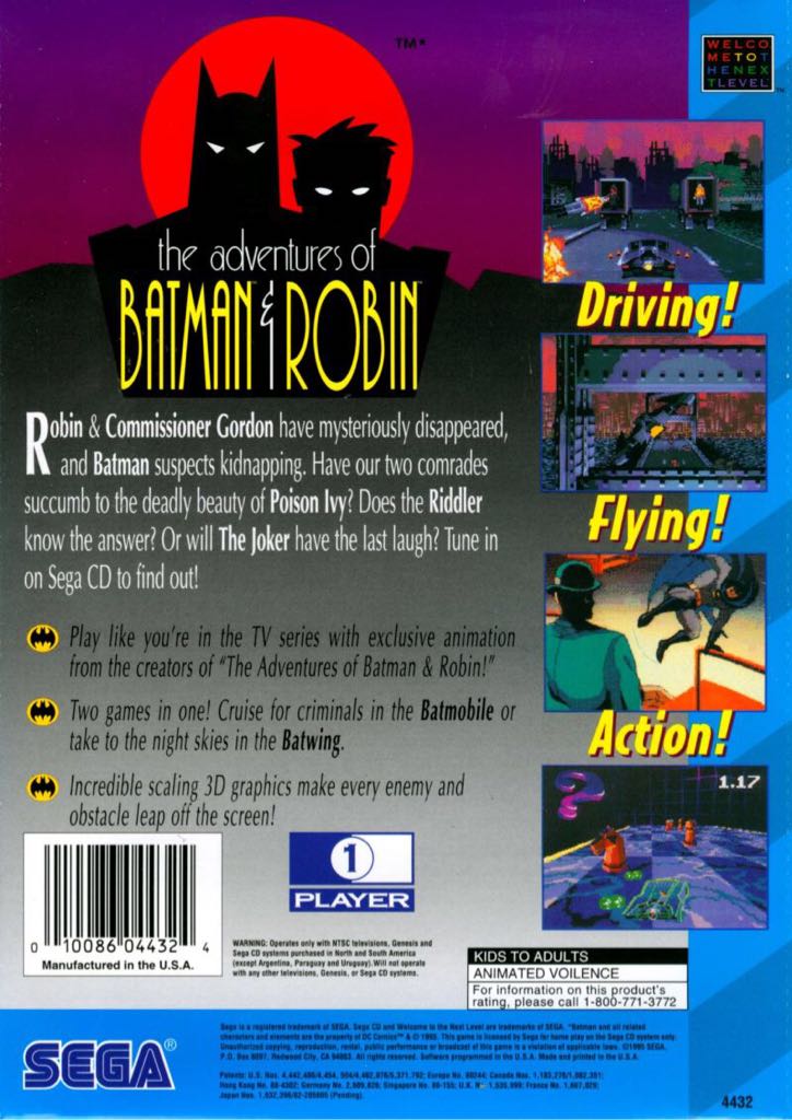 The Adventures Of Batman And Robin  - Sega CD video game collectible - Main Image 2