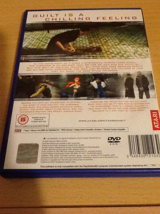 Farenheit - Sony PlayStation 2 (PS2) (Atari - 1) video game collectible - Main Image 2