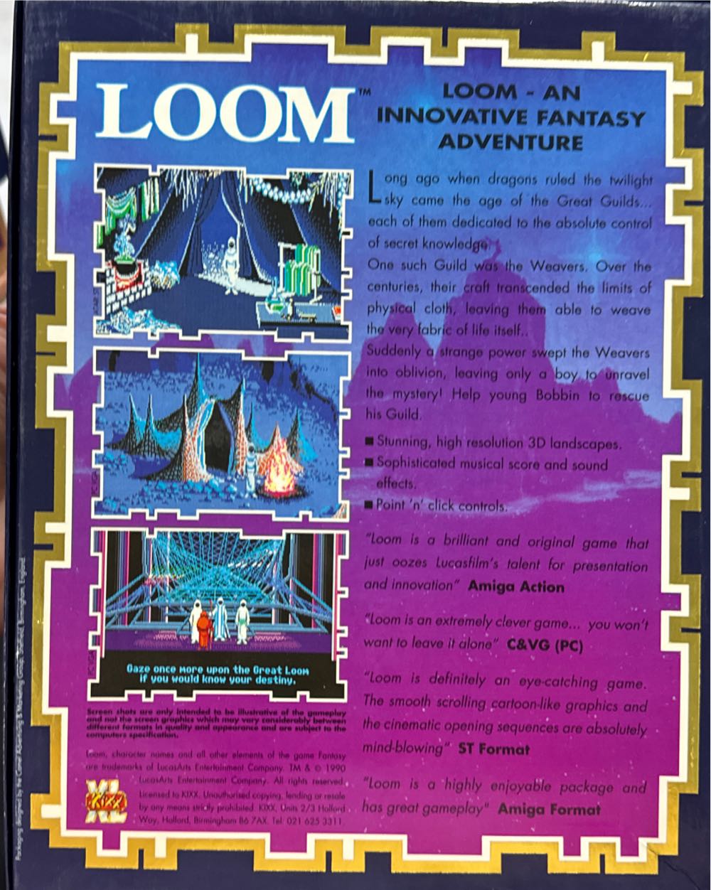 Loom - Commodore Amiga (Lucas Arts) video game collectible [Barcode 5013442556245] - Main Image 2