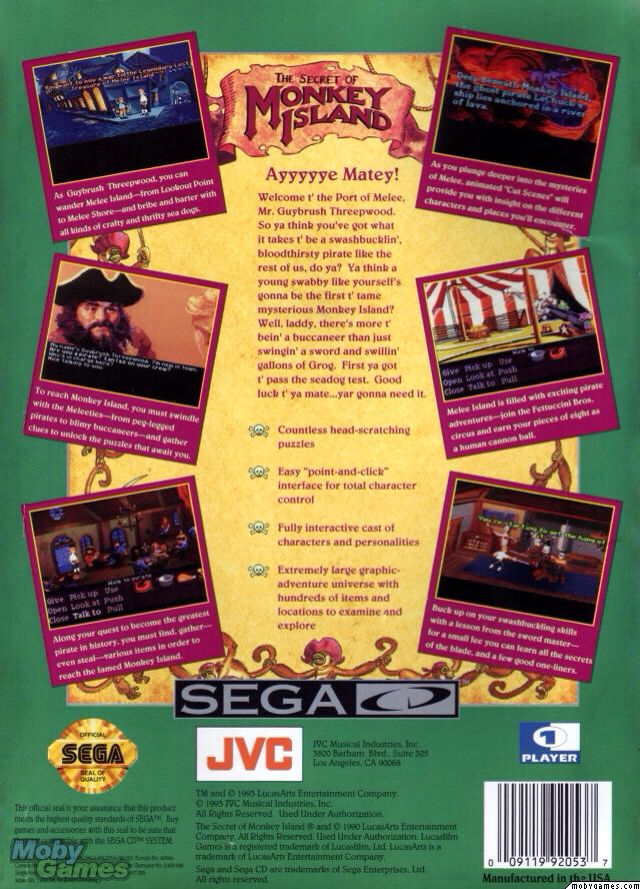 Monkey Island - Sega CD (JVC) video game collectible - Main Image 2