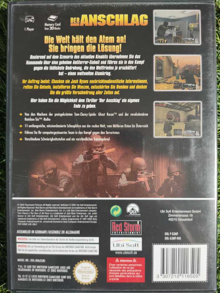 Der Anschlag - Nintendo GameCube (Ubisoft) video game collectible [Barcode 3307210116505] - Main Image 2