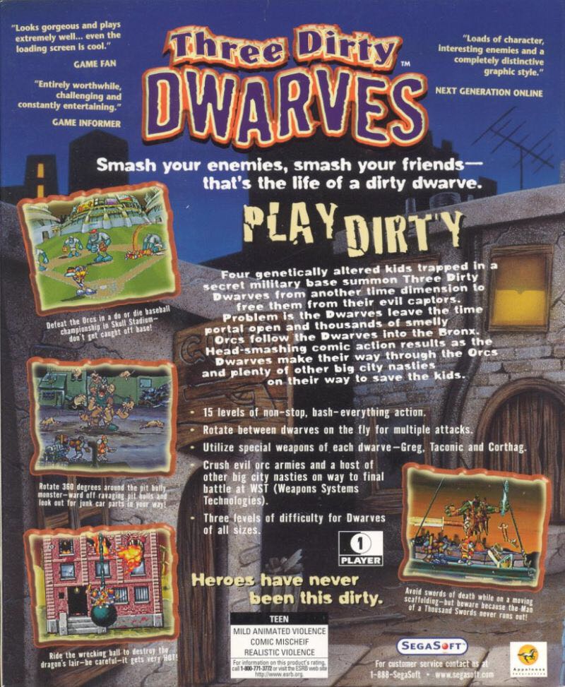 Three Dirty Dwarves - Sega Saturn (sega soft - 3) video game collectible [Barcode 606901140021] - Main Image 2