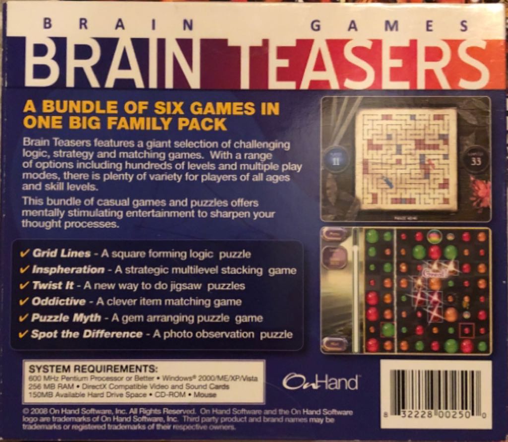 Brain Teasers - PC (Eureka Multimedia) video game collectible [Barcode 832228002500] - Main Image 2