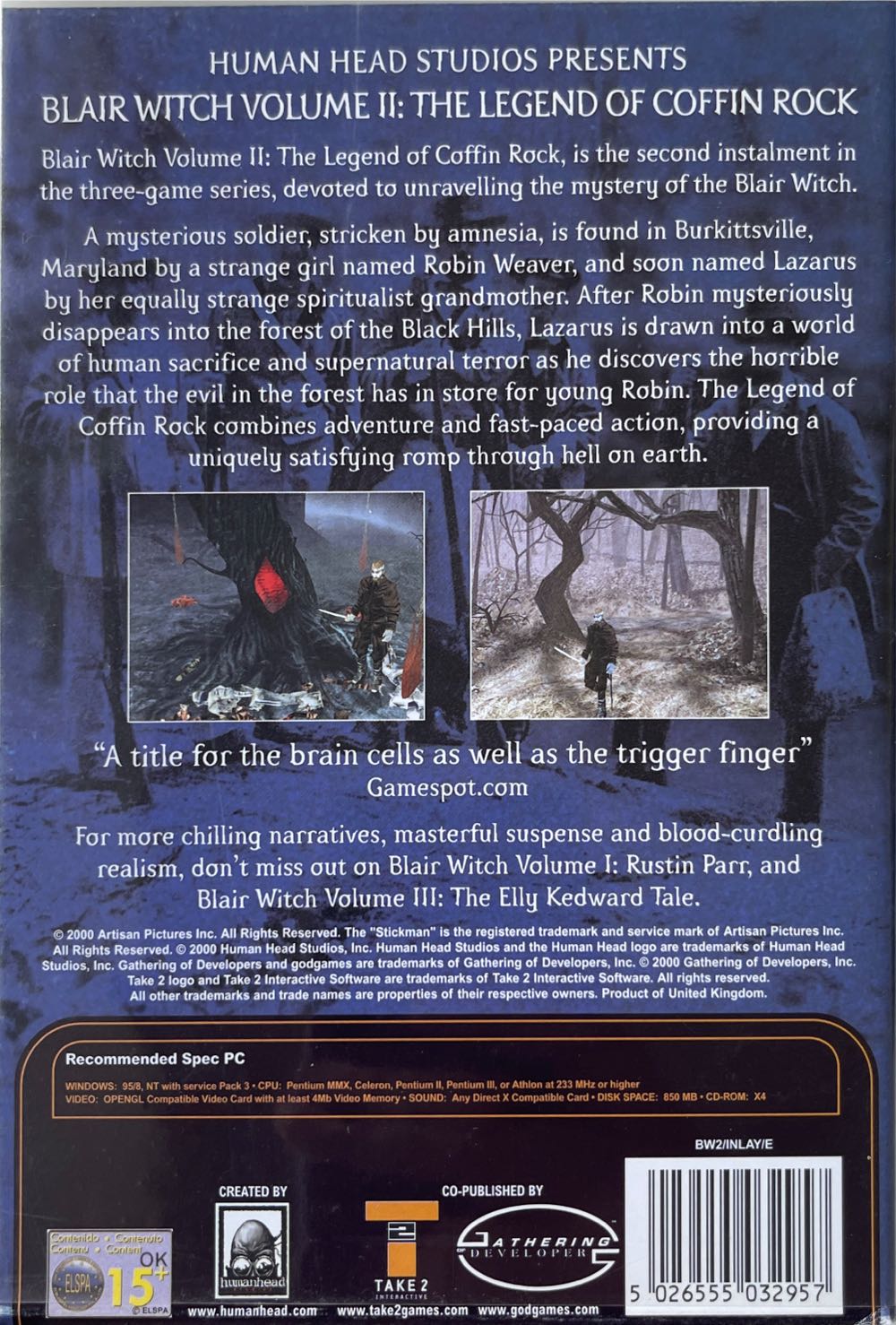 Blair Witch Volume 2: The Legend of Coffin Rock - PC (Take Two Interactive - 1) video game collectible [Barcode 5026555032957] - Main Image 2