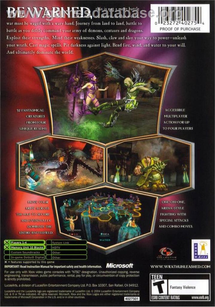 Wrath Unleashed - Microsoft Xbox video game collectible - Main Image 2
