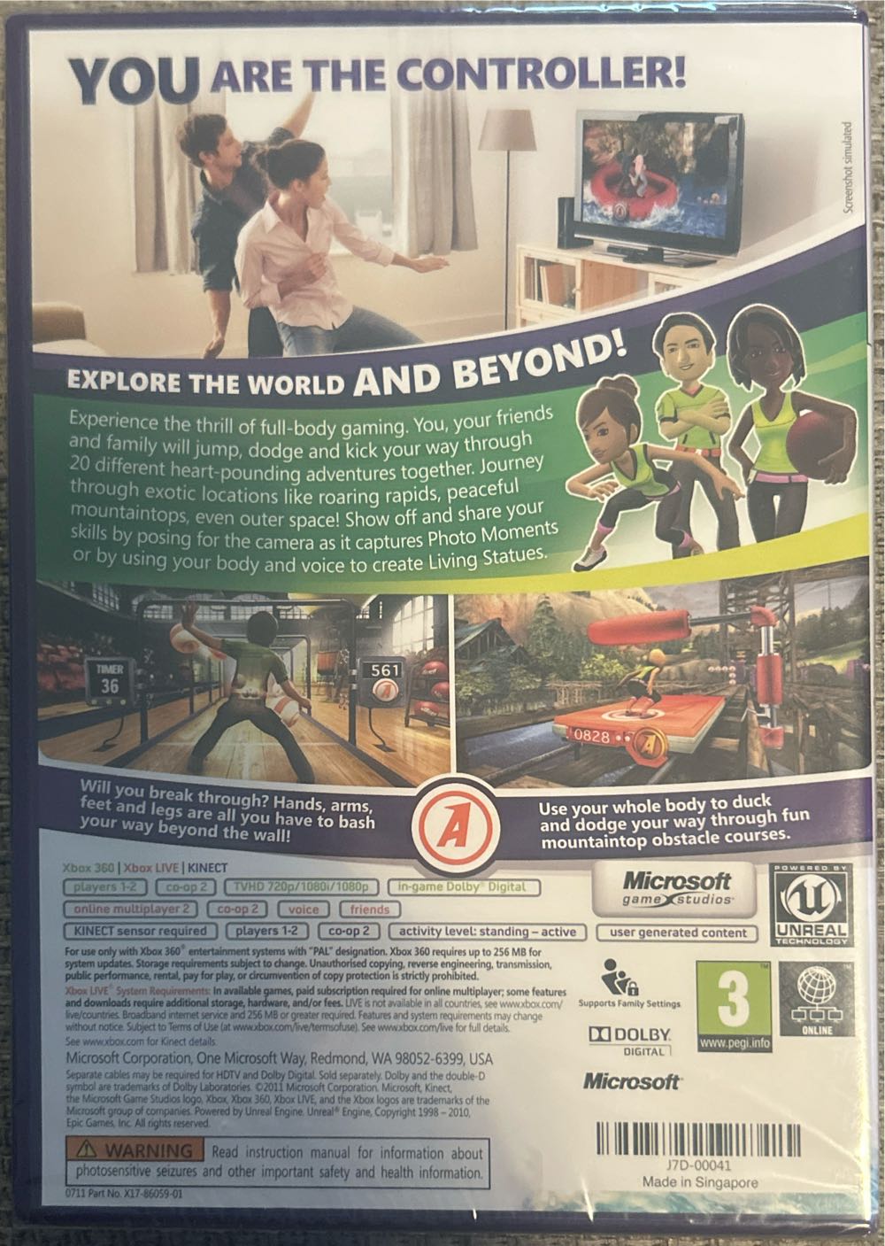 Kinect Adventures! (Sealed) - Microsoft Xbox 360 (Microsoft Game Studios) video game collectible [Barcode 49671124] - Main Image 2