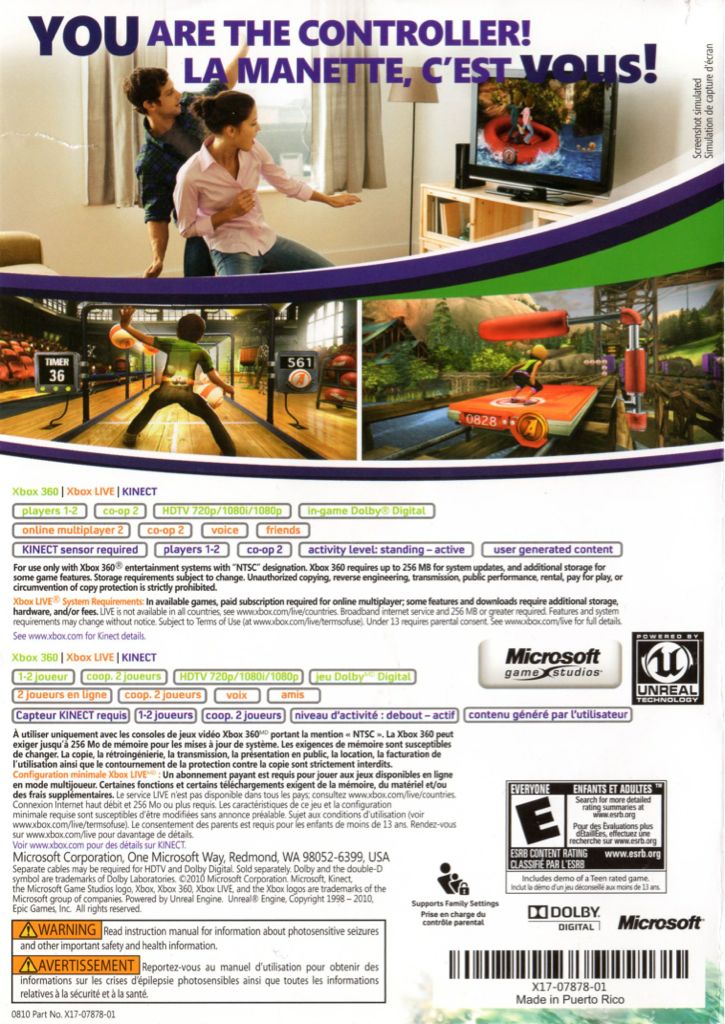 Kinect Adventures - Microsoft Xbox 360 (Microsoft Game Studios - 2) video game collectible [Barcode 512228917911] - Main Image 2