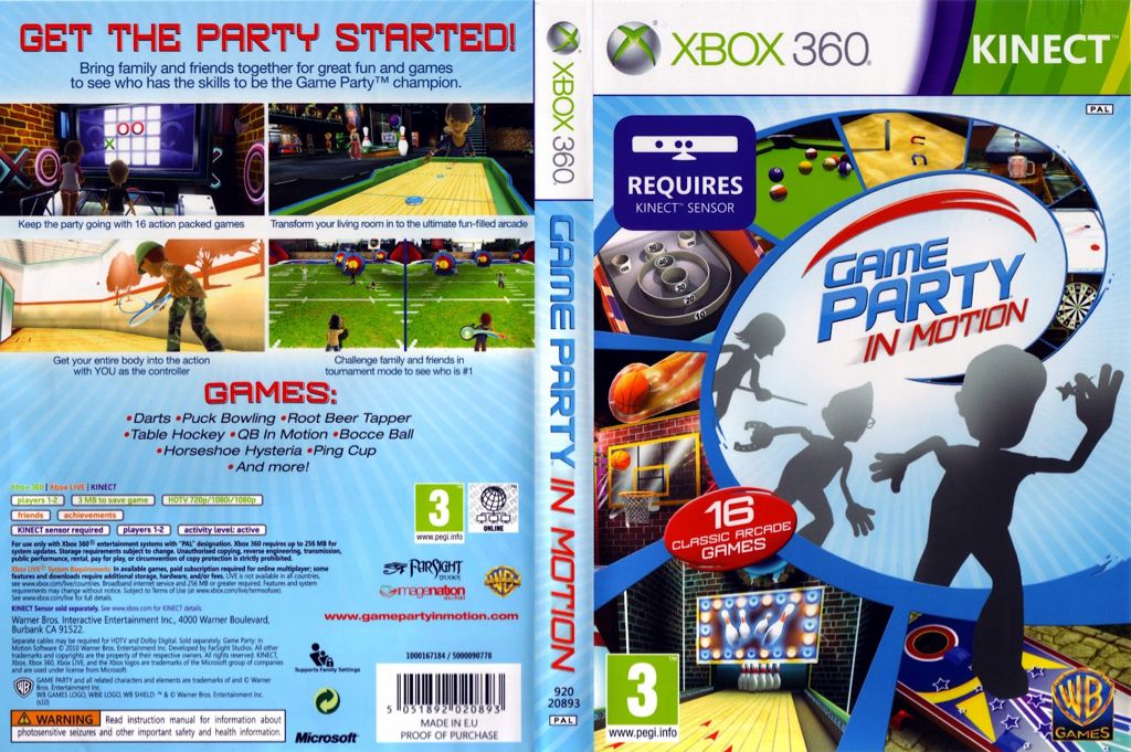 Game Party In Motion Xbox360 - Microsoft Xbox 360 (WB Games - 2) video game collectible [Barcode 883929144709] - Main Image 2
