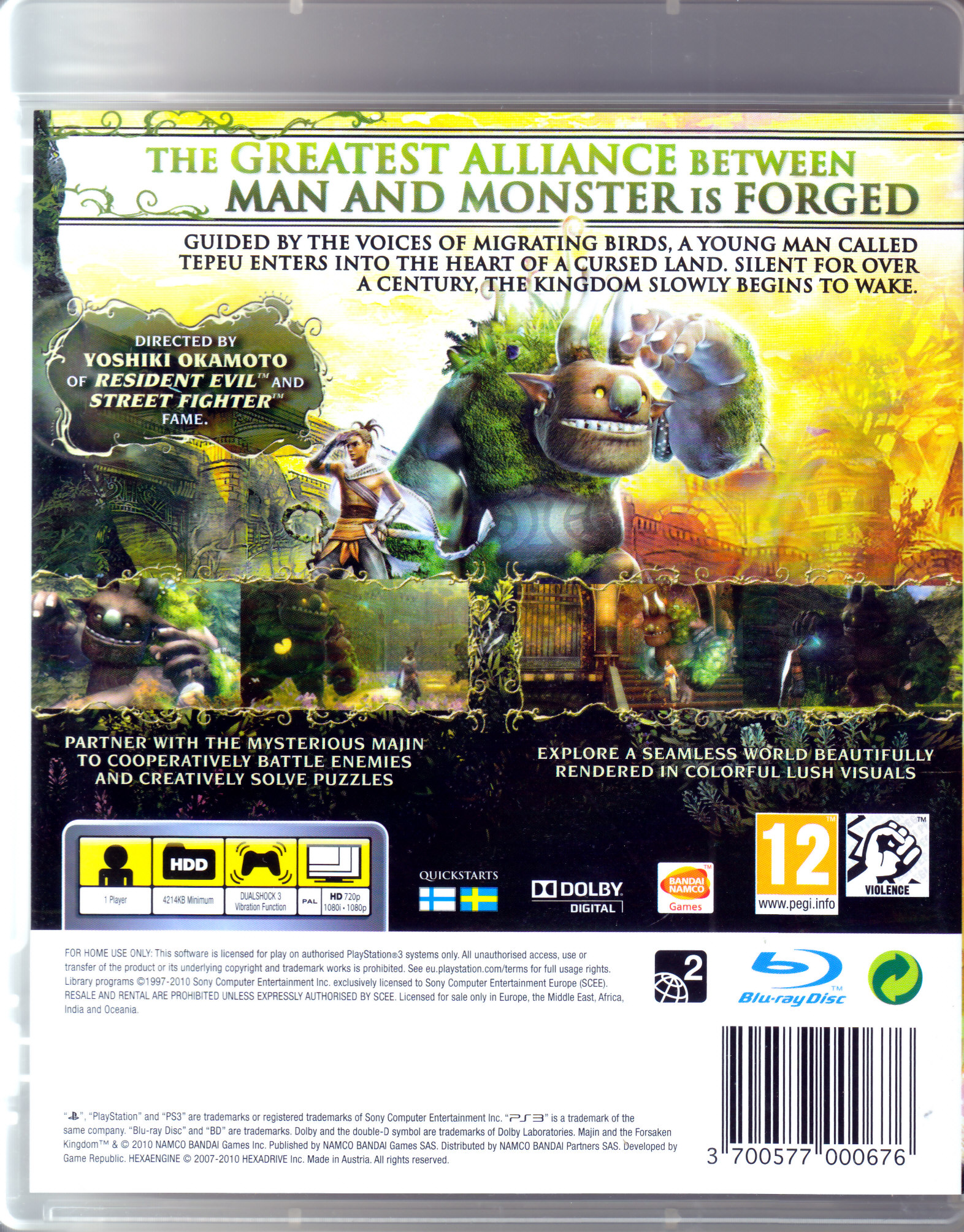 Majin and the Forsaken Kingdom - Sony PlayStation 3 (PS3) (Namco Bandai - 1) video game collectible [Barcode 3700577000676] - Main Image 2