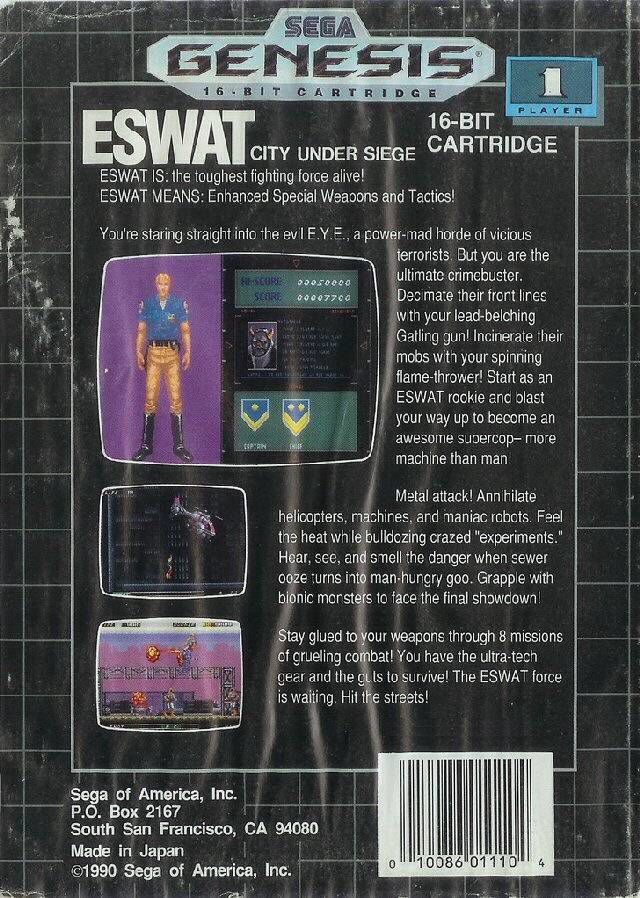 Eswat: City Under Siege - Sega Mega Drive (Sega - 1) video game collectible [Barcode 4974365611101] - Main Image 2