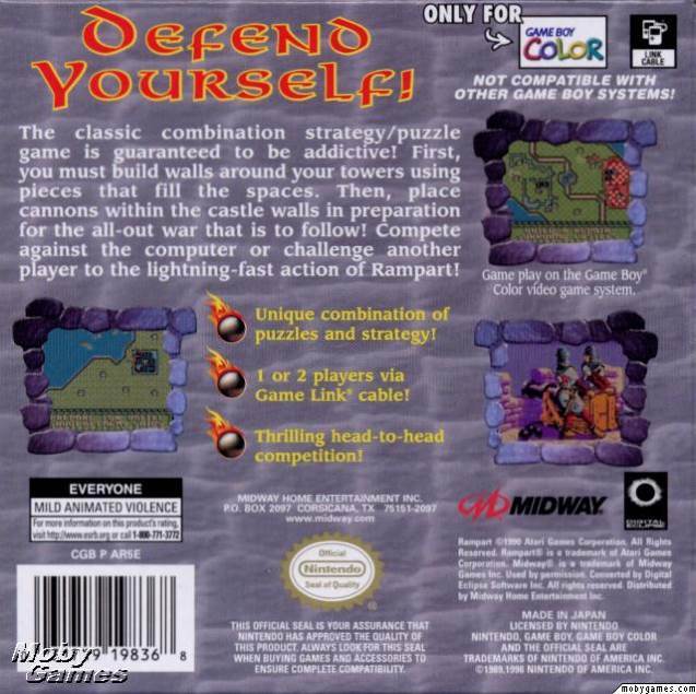 Rampart - Nintendo Game Boy Color (Midway) video game collectible - Main Image 2