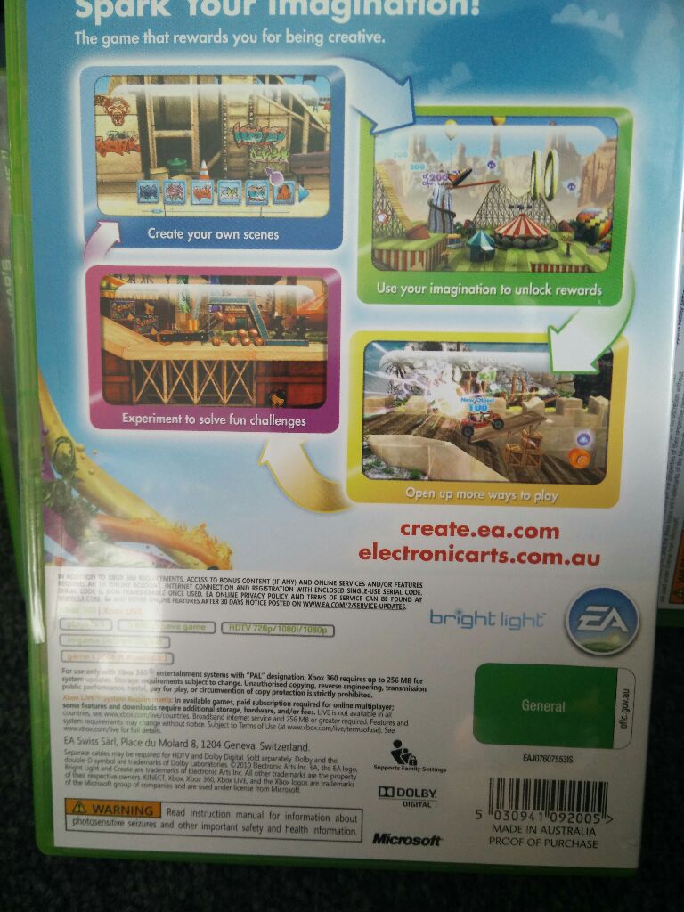 Create - Microsoft Xbox 360 video game collectible [Barcode 5030941092005] - Main Image 2