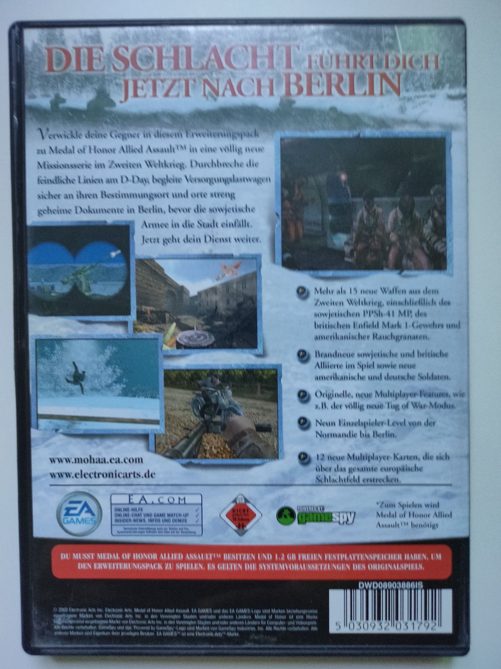 Medal Of Honor Allied Assault - Spearhead Expansion Pack Central Europe - PC (Electronic Arts) video game collectible [Barcode 5030932031792] - Main Image 2