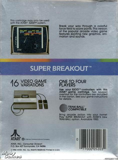 Super Breakout - Atari 5200 (Atari Inc. - 2) video game collectible - Main Image 2