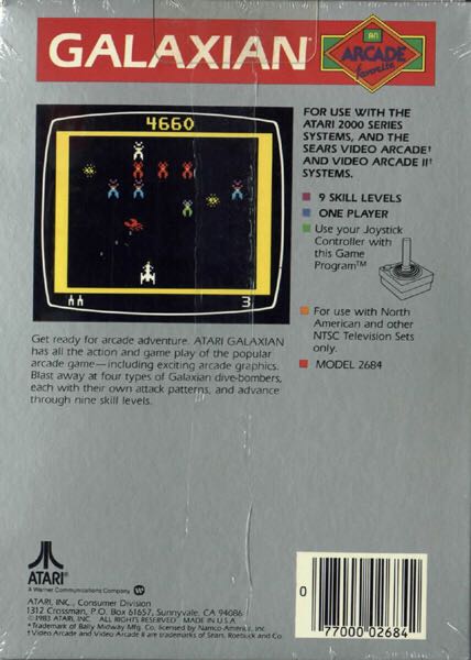 Galaxian - Atari 2600 (Atari - 1) video game collectible [Barcode 0077000026842] - Main Image 2
