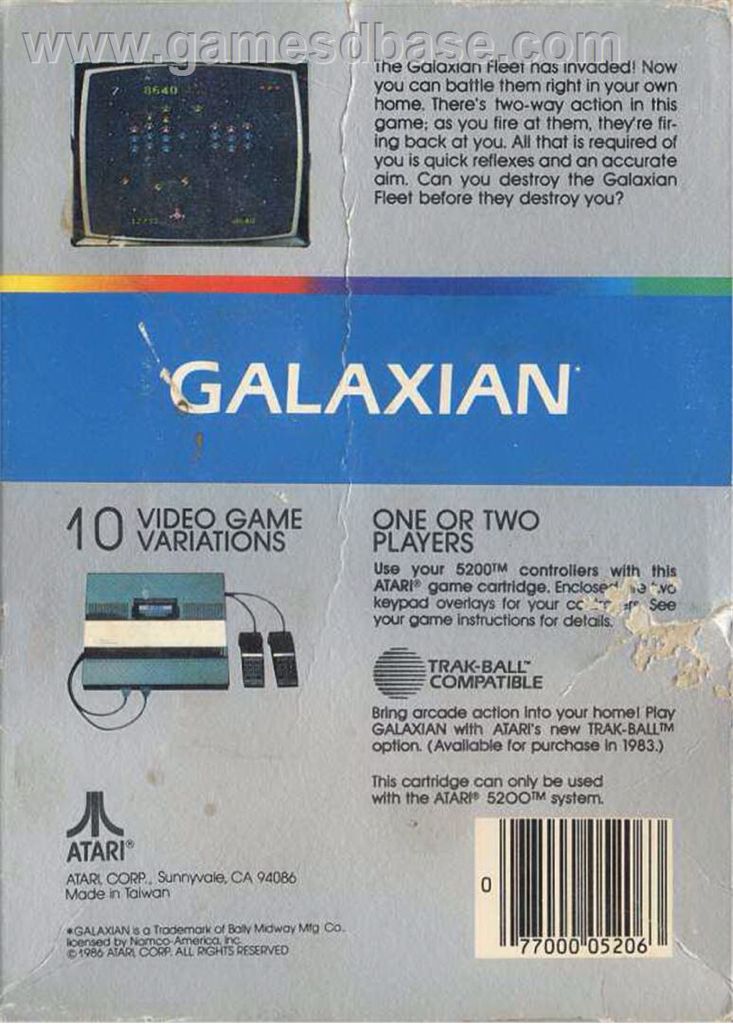 Galaxian - Atari 5200 video game collectible - Main Image 2