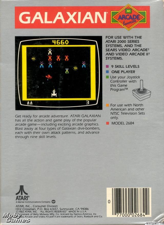 Galaxian - Atari 2600 (Midway - 1) video game collectible - Main Image 2