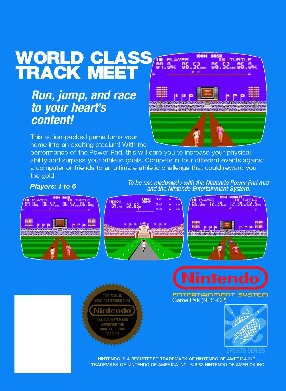 World Class Track Meet - Nintendo Entertainment System (NES) video game collectible - Main Image 2