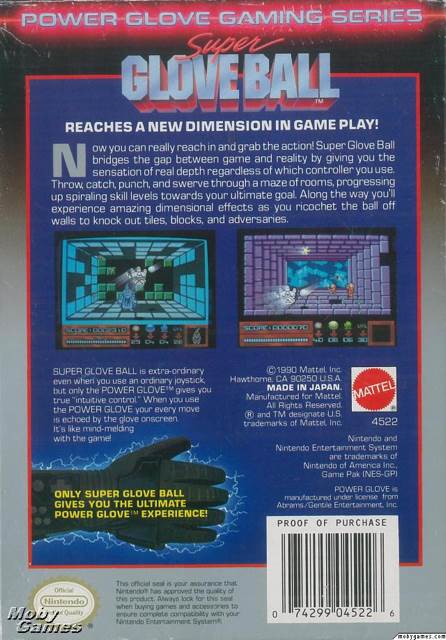 Super Glove Ball - Nintendo Entertainment System (NES) (Mattel - 1) video game collectible [Barcode 074299045226] - Main Image 2