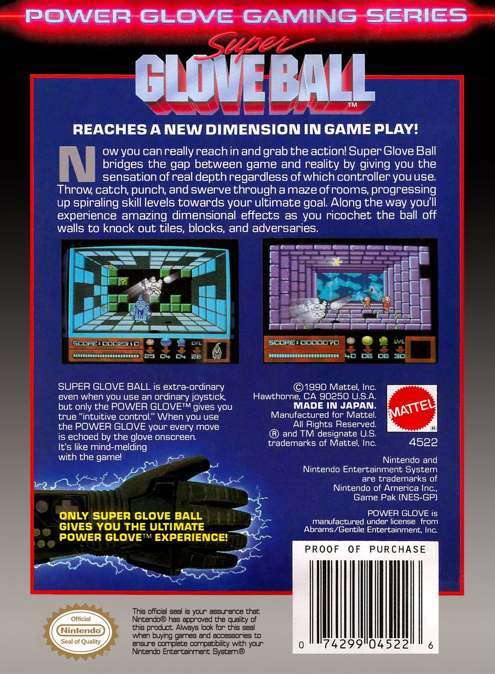 Super Glove Ball - Nintendo Entertainment System (NES) (Mattel) video game collectible - Main Image 2