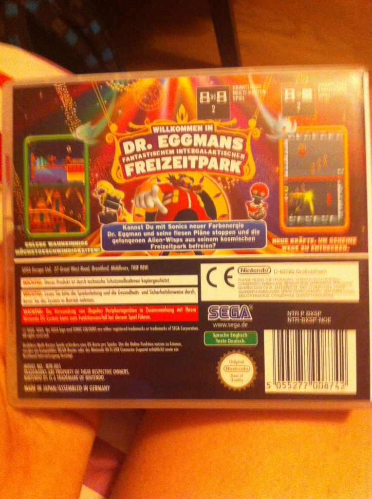 Sonic Colours - Nintendo DS (Sega - 1-2) video game collectible [Barcode 5055277008742] - Main Image 2